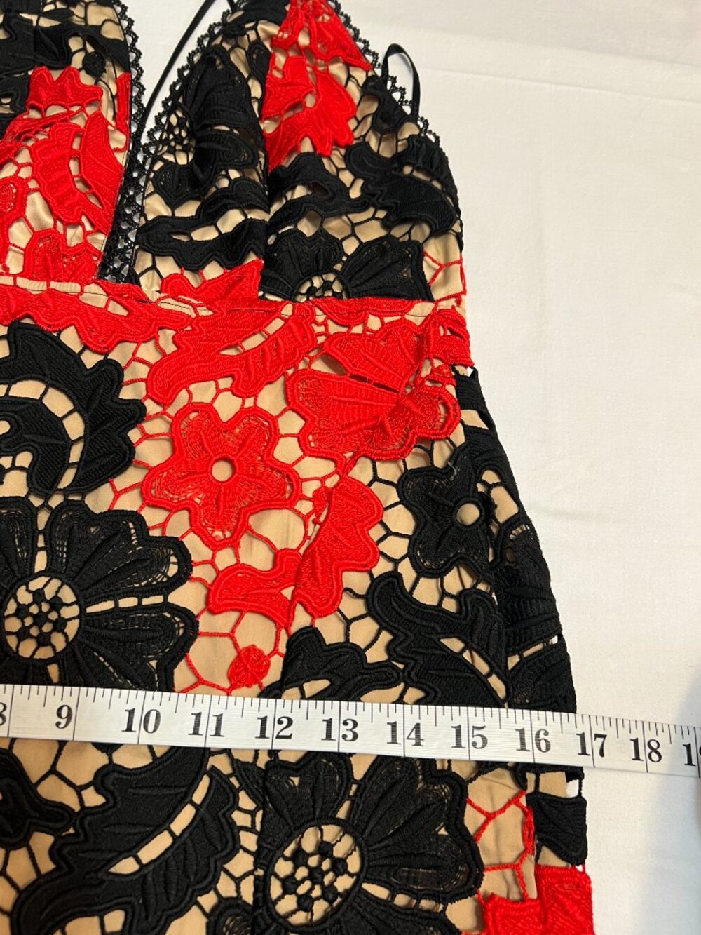 Michael Costello x Revolve Red Black Lace Maxi Dress Slit Slip XS - Picture 8 of 10